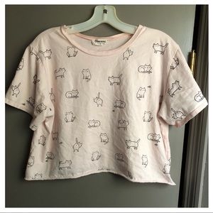 pastel pink cat French Pastry top